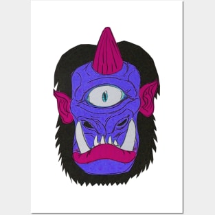 Cyclops Monster Mask Cardboard Papercraft Putrid Purple Posters and Art